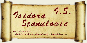 Isidora Stanulović vizit kartica
